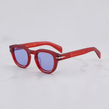 El diseñador de la Marca Ovalada Gafas de sol para los hombres DB7062 High Street Rojo Gafas de Sol de Verano 2023 Hecho a Mano del Acetato Solar, Gafas para los Hombres