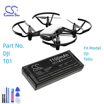 Los Drones de la Batería Para DJI Tello T01 Capacidad de 1100mAh / 4.18 Wh Color Negro Voltios 3.80 V Tipo de la batería Li-Polímero de la Hierba de Peso 48.8 g