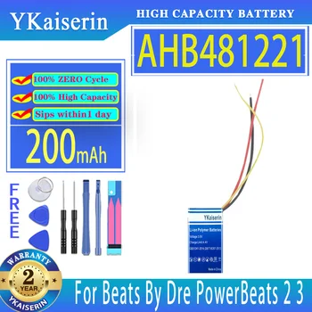 YKaiserin Batería AHB481221 (481221) 200mAh Para Beats By Dre PowerBeats 2 3 PowerBeats3 PowerBeats2 Wireless Headset Baterías