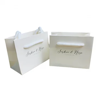 Personalizado perfume de la botella de aceite 6ml bolsas de papel blancas pequeñas de cartón, bolsas de papel para la joyería
