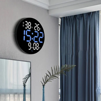 Reloj de pared de Luz operado Doble Color de la Batería LED Digital de los Relojes