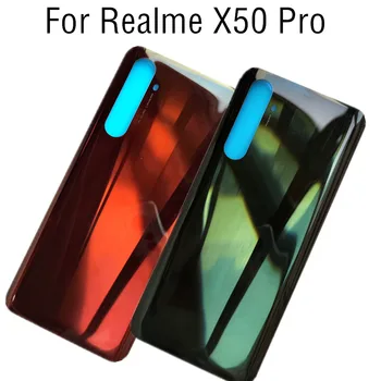 Para OPPO Realme X50 Pro 6.44 pulgadas Posterior de la Batería Cubierta de la caja Trasera de la Puerta de Vidrio de Caso para Realme X50 Pro 5G Cubierta de la Batería