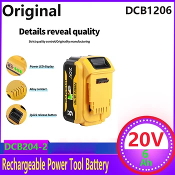DCB200 20V 6000mAh Reemplazable batería de Li-ion de la Batería Compatible Para Dewalt 18 Voltios máximo de la Potencia de las Herramientas de la Batería DCB205 DCB201 DCB203
