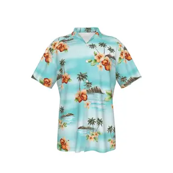 Los hombres de Camisa Hawaiana de la Playa de Flores de Impresión de Manga Corta de Verano Casual Botón de Patchwork Tops Camisetas 3D