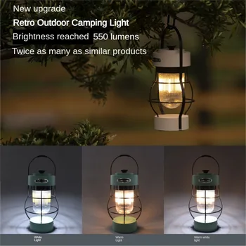 2023 Titok Última Acampar al aire libre de la Luz de Iluminación de la Atmósfera de Carga USB Banco Portátil Retro Caballo Linterna Carpa de Camping Luces