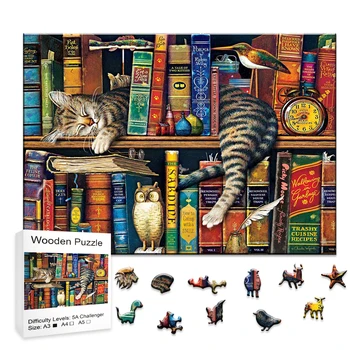 Animal Puzzle de Madera Adulto Libros de Rompecabezas y el Gato de Inteligencia Ejercicio de los Juegos de los Niños Juguetes educativos de Adultos de Padres e hijos Juegos