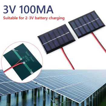 1W 3V 100MA de BRICOLAJE Solar del Cargador del Banco de la Alimentación con Cable de 2-3V de Carga de la Batería