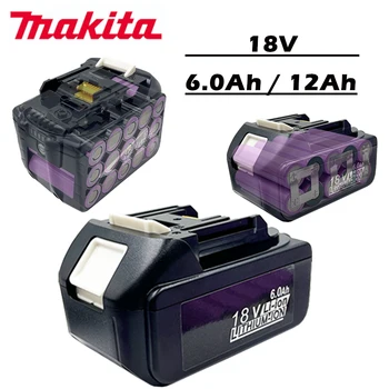 100% Compatible Makita 18V 6.0 Ah/12Ah batería Recargable Batería de la Herramienta eléctrica del Li-ion de Reemplazo LXT BL1860B BL1860 BL1850 DHP482RFX9
