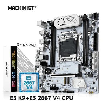 Maquinista de la Placa base X99 Combo LGA 2011-3 Xeon E5 2667 V4 Kit de Conjunto de CPU Sin el Apoyo de RAM DDR4 de Memoria NVME USB3.0 Cuatro Canales E5-K9