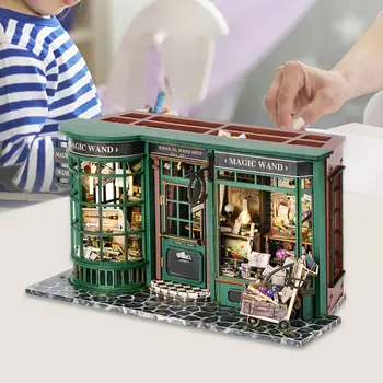 DIY Miniatura casa de Muñecas Europeo Retro con Luces LED 3D Rompecabezas con Accesorios para la Familia el Regalo de Cumpleaños de los Niños Adultos