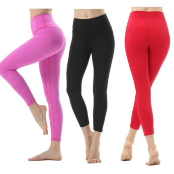 Nuevo Pantalón de Segunda Piel se Sienta Pantalones de Yoga de las Mujeres Tramo de Deporte Gimnasio Cintura Alta Push Up Legging de Fitness Mallas para Correr de Corredores