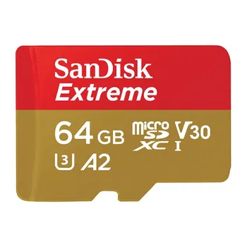 SanDisk Tarjeta Micro SD Tarjeta de Memoria Extreme Tarjetas MicroSD de 128 GB 64 GB, 256 GB SDXC A2 U3 V30 Max 160 mb/s Flash TF para DJI