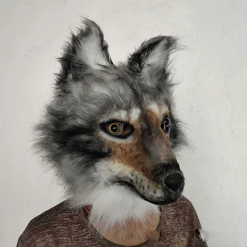 Halloween lobo perro de la parte de la máscara de simulación de animales divertidos de Halloween Navidad cosplay parte águila y el gallo de la máscara puede ser reutilizado