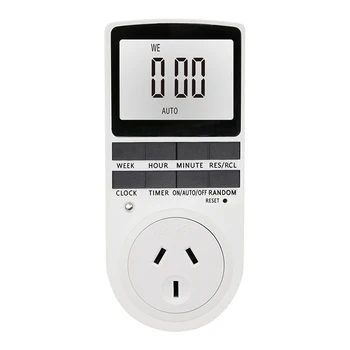 El tiempo de toma de Control AU Plug Electrónica Digital Temporizador Interruptor de la Batería Recargable Interior Temporizado Interruptor de Alimentación para el Hogar de la Cocina