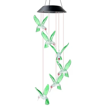 3X LED Solar de Viento Carillón de la Lámpara de Aves de Viento Carillón de la Lámpara Colgante de Viento Carillón de la Lámpara Decorativa de Cambio de Color de la Lámpara Solar de la Lámpara