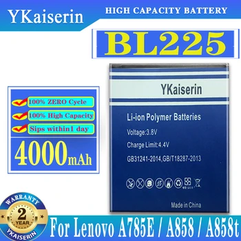 YKaiserin 4000mAh BL225 BL 225 Para Lenovo A858T A785E S8 A708T A628T A620T A780E A688T S898t+ S580 de la Batería