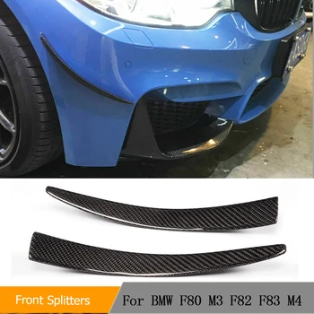 Para BMW M3 F80 F82 F83 M4 2014 - 2018 de Fibra de Carbono del Coche de Parachoques Delantero de Moldeo Adornos de Decoración de Fibra de Carbono/FRP 2PCS/SET Canards