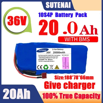 Original de la batería de 36V 10S4P120Ah batería de 500 vatios de alta potencia de la batería 42V 120000mAh Ebike eléctrica de la bici de BMS+42V2A Cargador