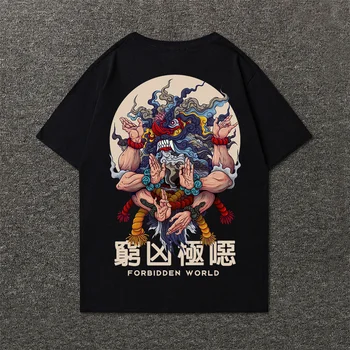 Japonés Harajuku Streetwear T-shirt Estilo Urbano de Manga Corta Camisetas Hip Hop Casual de Algodón de la Junji Ito Hombres Oversize Anime Camiseta