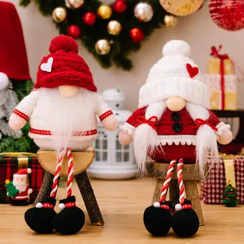 La navidad Gnome Adorno Adorable Muñeca sin Rostro Adornos de Color Brillante Gnome Juguete de la Felpa para fiestas de la Decoración del Hogar