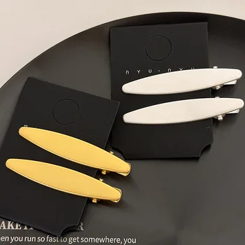 Moda Simple de Metal de Oro Ovalada Clip de Cabello de Hairclip Cangrejo Ligas para el Cabello de las Niñas Accsesories Don de la Belleza de los Accesorios Hanbok Kpop