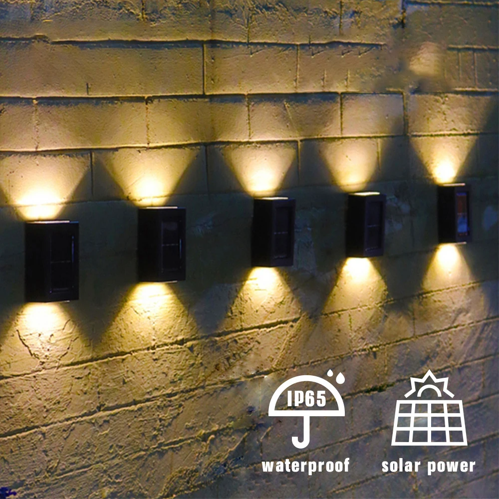 La prenda Impermeable IP65 LED Solar Luces de Jardín al aire libre del Paisaje de la Valla de Lámpara de Pared Para el Balcón Patio Patio Escaleras Luces de la Decoración del Hogar . ' - ' . 0