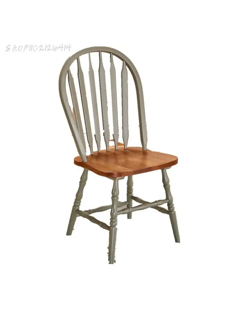 Estadounidense de madera maciza silla Windsor hogar silla de comedor Nórdica silla de roble rojo de simple ocio confortable café silla de hotel . ' - ' . 0