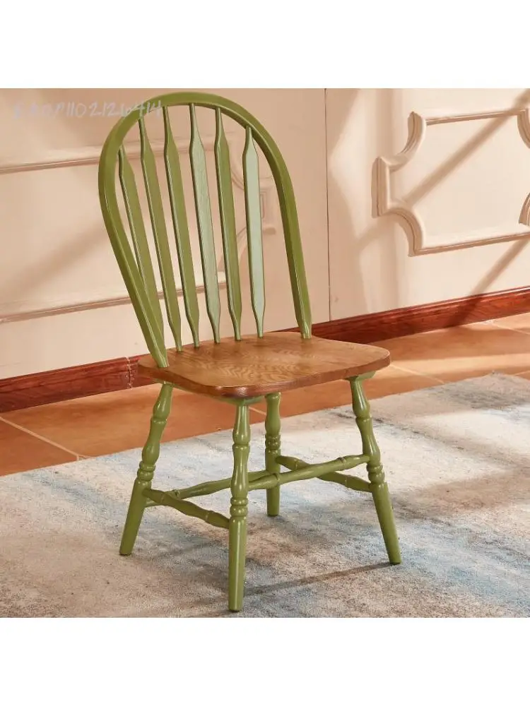 Estadounidense de madera maciza silla Windsor hogar silla de comedor Nórdica silla de roble rojo de simple ocio confortable café silla de hotel . ' - ' . 1