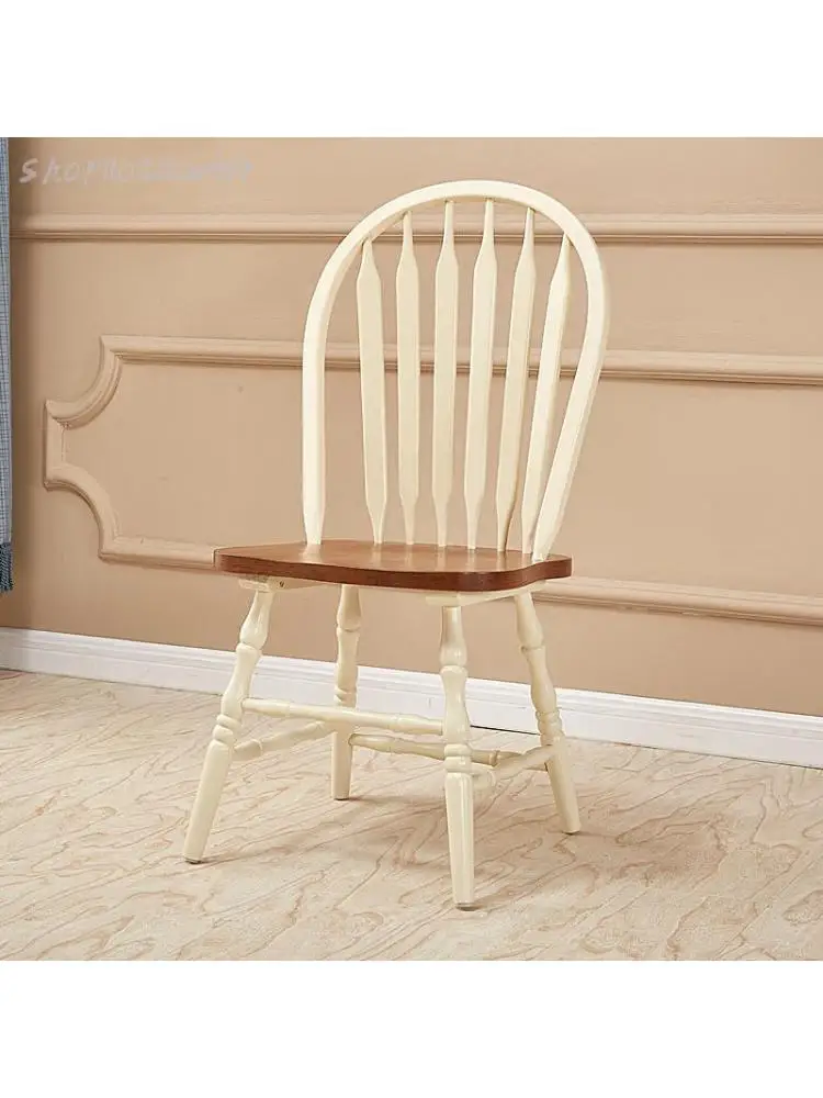 Estadounidense de madera maciza silla Windsor hogar silla de comedor Nórdica silla de roble rojo de simple ocio confortable café silla de hotel . ' - ' . 2