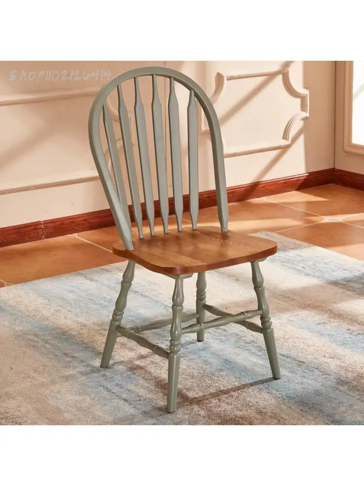 Estadounidense de madera maciza silla Windsor hogar silla de comedor Nórdica silla de roble rojo de simple ocio confortable café silla de hotel . ' - ' . 3