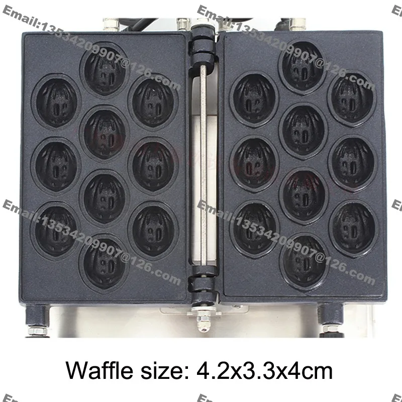 El Uso comercial No-palillo de 110v 220v Eléctrico de Nuez en Forma de Waffle Maker Baker Máquina . ' - ' . 5