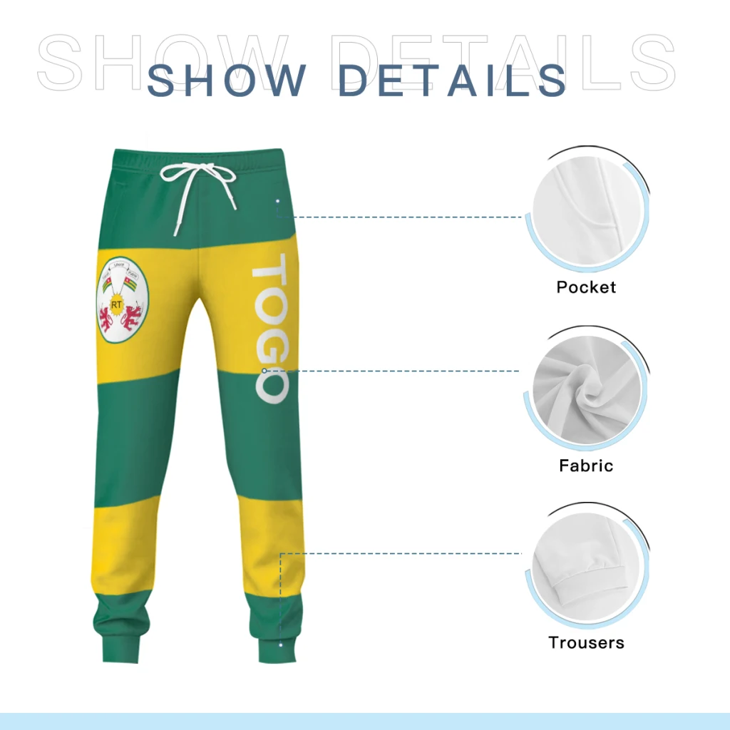 Togo Bandera Mens pantalones Deportivos con Bolsillos de Corredores para los Hombres de los Deportes Casual Sudor Pantalones Con Cordón . ' - ' . 4