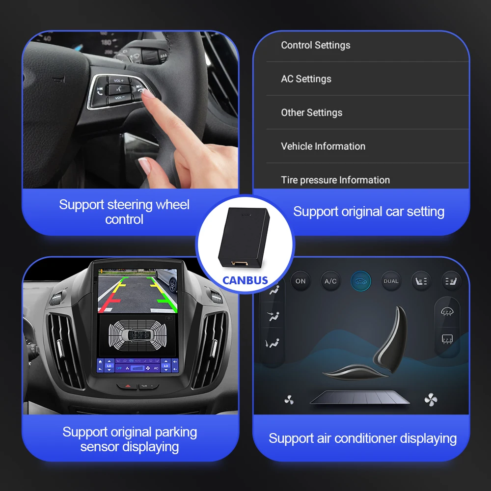 La Radio del coche AUMUME Android 12 Para el Kuga 2 Escape 3 C-Max 2012-2019 Android Auto Coche Reproductor Multimedia de Navegación GPS Carplay . ' - ' . 2