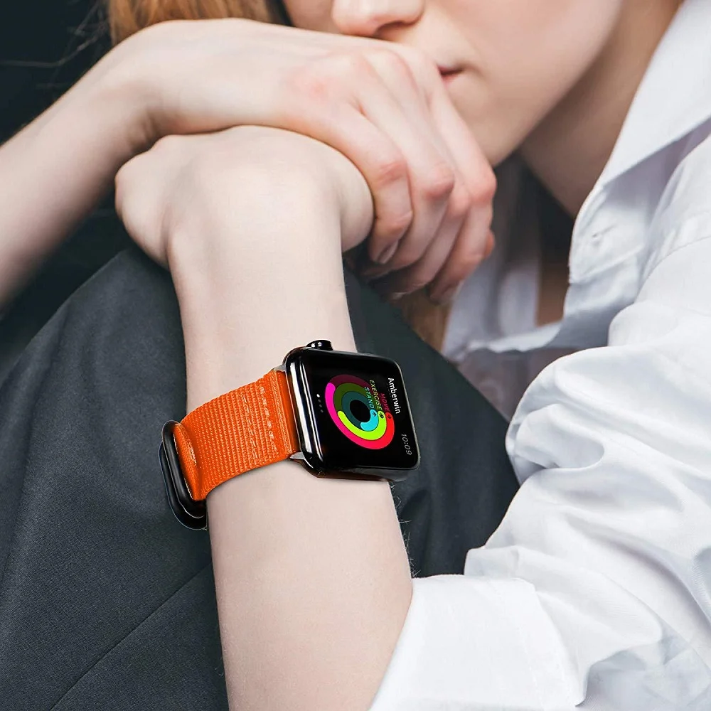 Correa Para el Apple Watch Banda 45mm44mm42mm de Nylon Pulsera iwatch de la Serie 8 7 6 SE Reemplazo de Correas Para Apple Watch Ultra 49mm Banda . ' - ' . 2