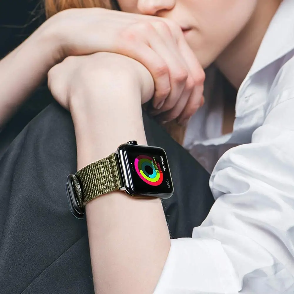 Correa Para el Apple Watch Banda 45mm44mm42mm de Nylon Pulsera iwatch de la Serie 8 7 6 SE Reemplazo de Correas Para Apple Watch Ultra 49mm Banda . ' - ' . 3