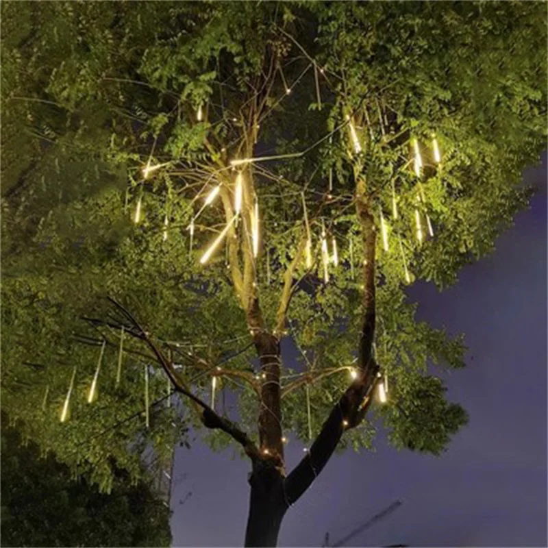 1/2/3/4 Conjunto de LED de la lluvia de Meteoros de la Lluvia de Luz de una Guirnalda de Luces de la Calle Guirnalda de Luces de Hadas de Navidad al aire libre de la Boda Decoración de Navidad . ' - ' . 2