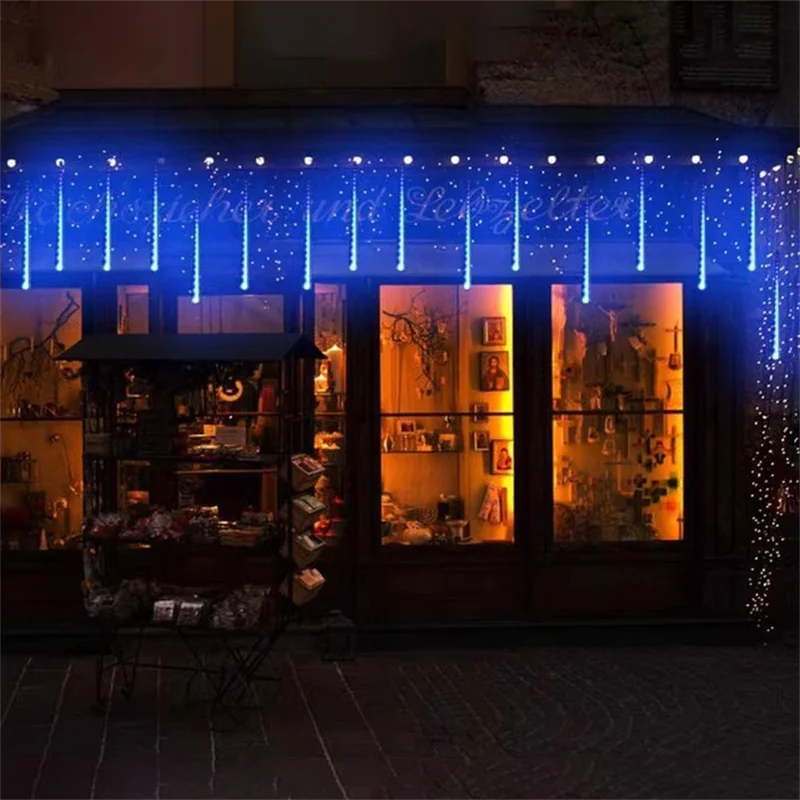 1/2/3/4 Conjunto de LED de la lluvia de Meteoros de la Lluvia de Luz de una Guirnalda de Luces de la Calle Guirnalda de Luces de Hadas de Navidad al aire libre de la Boda Decoración de Navidad . ' - ' . 5