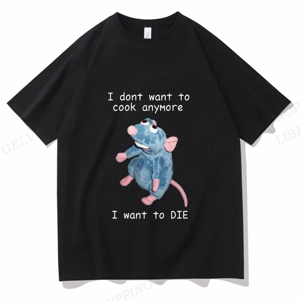 No Quiero Cocinar Ya que No me Quiero Morir Camiseta de los Hombres de Moda de camisetas de Algodón de la Camiseta de los Niños Tops Camisetas de Ratón de la Camiseta de las Mujeres Tops . ' - ' . 0