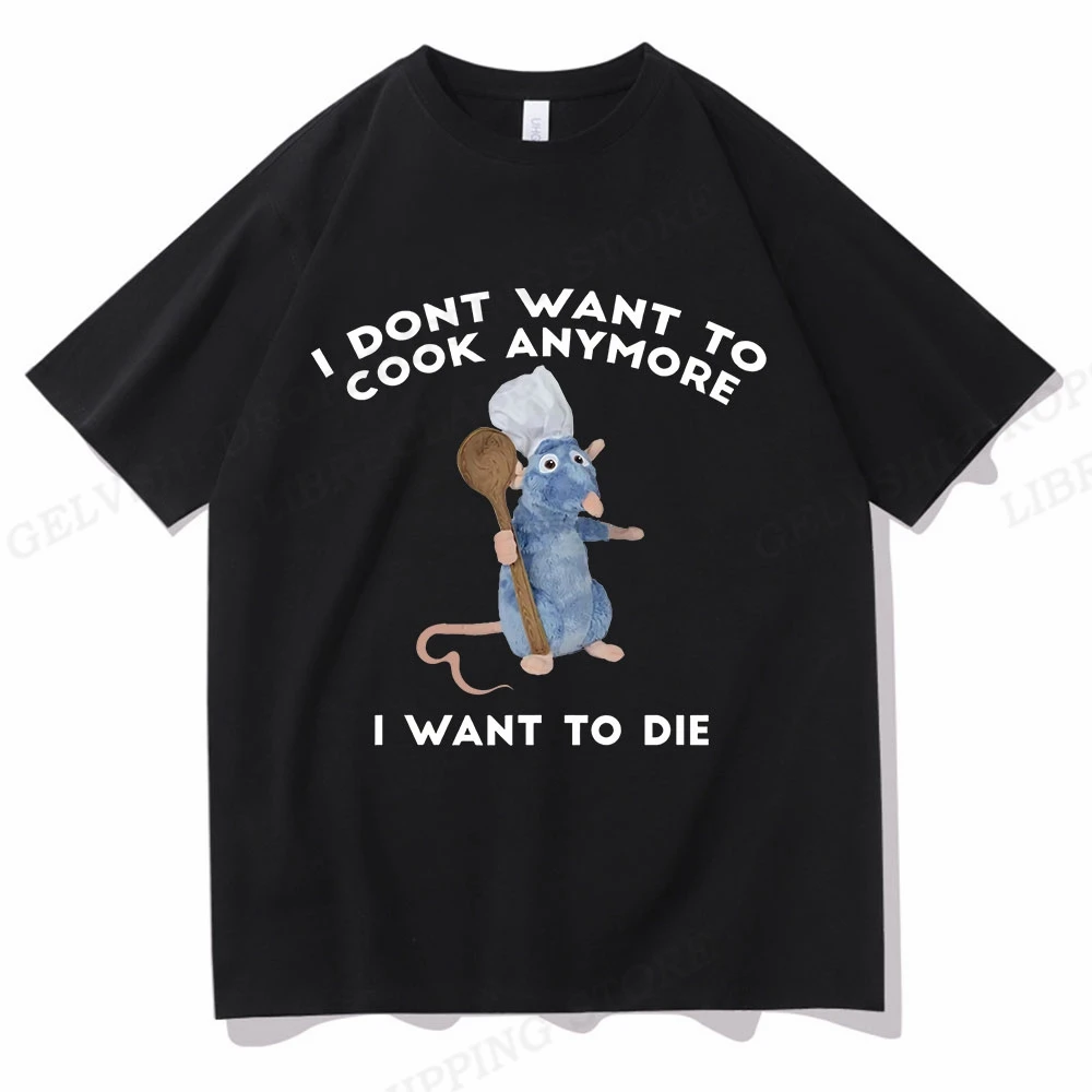 No Quiero Cocinar Ya que No me Quiero Morir Camiseta de los Hombres de Moda de camisetas de Algodón de la Camiseta de los Niños Tops Camisetas de Ratón de la Camiseta de las Mujeres Tops . ' - ' . 4