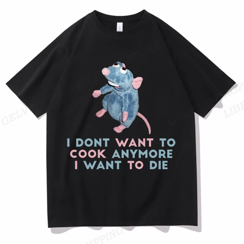 No Quiero Cocinar Ya que No me Quiero Morir Camiseta de los Hombres de Moda de camisetas de Algodón de la Camiseta de los Niños Tops Camisetas de Ratón de la Camiseta de las Mujeres Tops . ' - ' . 5