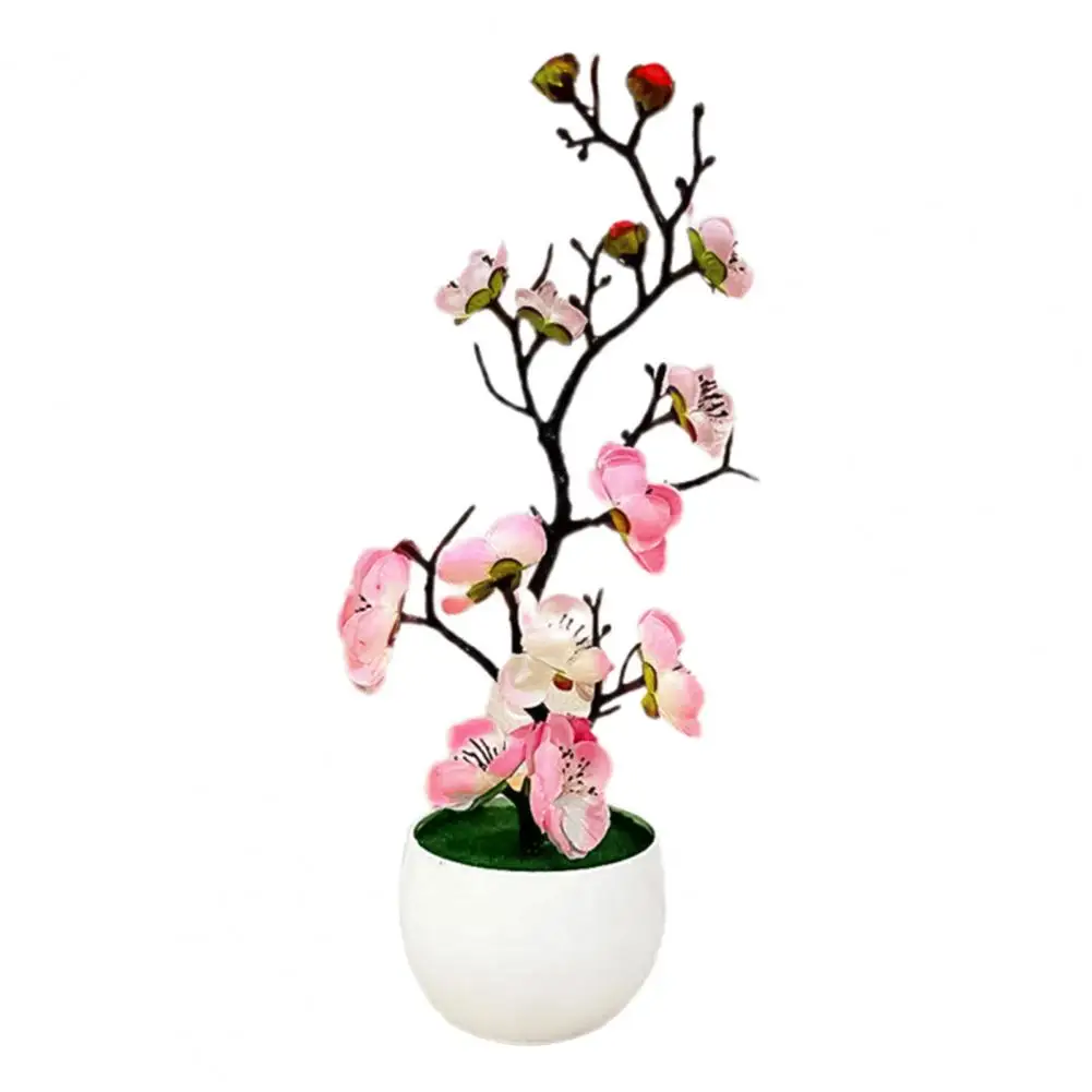 Flores artificiales Buen aspecto llamativo resistente al Desgaste Delicado Viva la Flor del Ciruelo de Simulación de Bonsai Decoración . ' - ' . 4