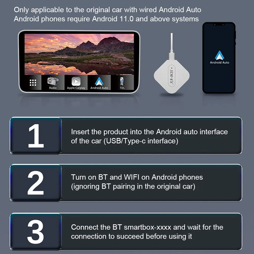 Carplay Android Auto Adaptador de Cableado A Inalámbrico Mini AI Cuadro 5.0 G Bluetooth compatible con 5.0 Plug and Play para el Coche con Cable Carplay . ' - ' . 4
