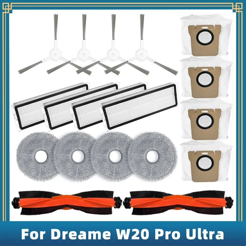 Para Dreame W20 Pro Ultra RLW32LE Aspiradora Reemplazo de los Accesorios Principales del Cepillo Lateral Filtro Hepa Mop Almohadilla de Bolsa de Polvo . ' - ' . 4