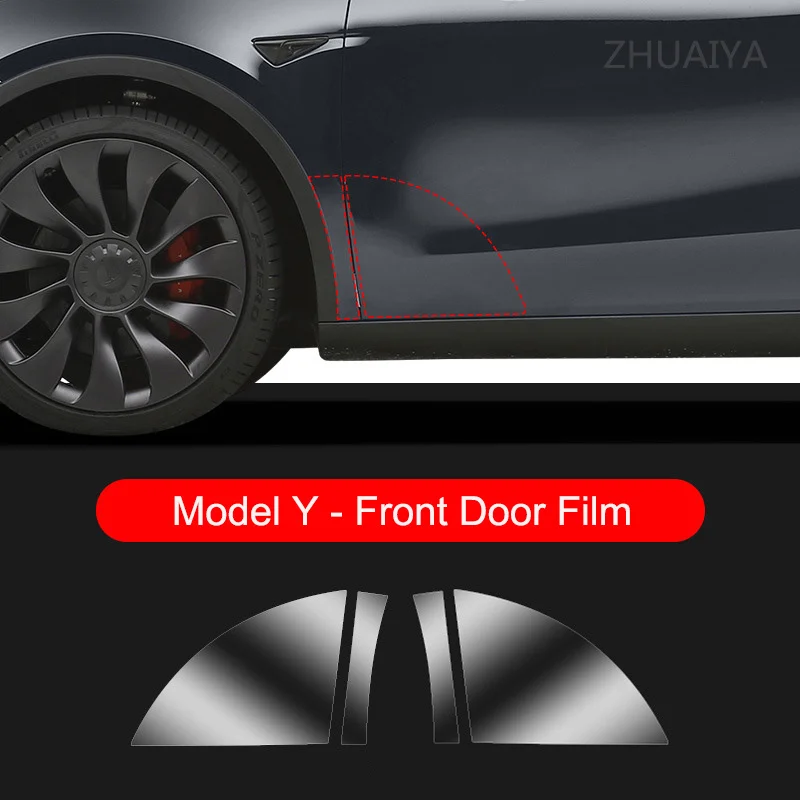 Para Tesla Model3/Y 2017-2023 Puerta Delantera Puerta Trasera Extendida de la Película Protectora Invisible Coche de Ropa PPF Lámpara de Cine de Conjunto de la Decoración . ' - ' . 5