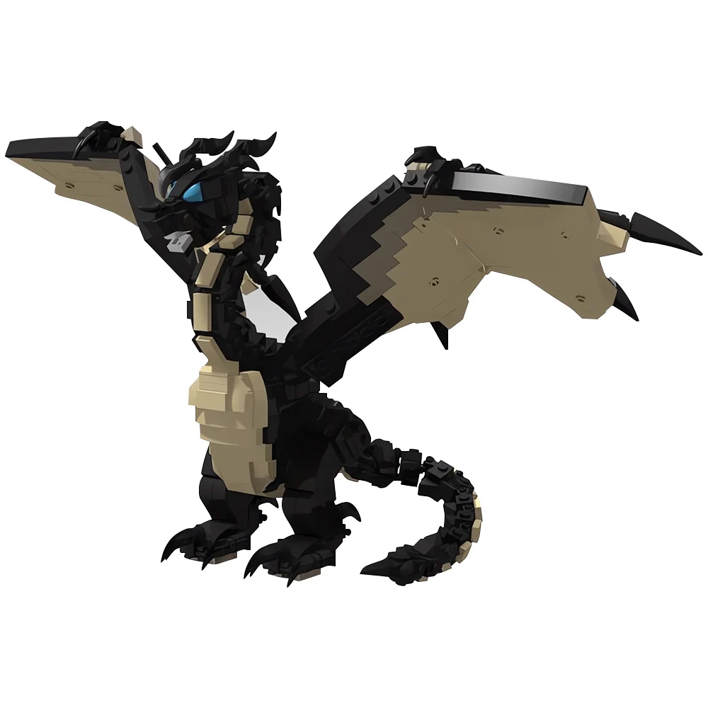 MOC Dragones Malignos Juego Negro de la Llama Ala de Dragón de la Construcción de Bloques Para Dungeonsed Demonio Modelo de Ladrillos de Juguete Para los Niños Regalo de Cumpleaños . ' - ' . 0