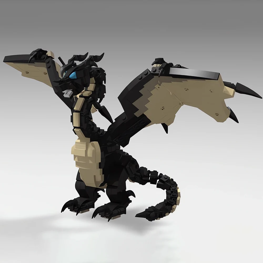 MOC Dragones Malignos Juego Negro de la Llama Ala de Dragón de la Construcción de Bloques Para Dungeonsed Demonio Modelo de Ladrillos de Juguete Para los Niños Regalo de Cumpleaños . ' - ' . 1