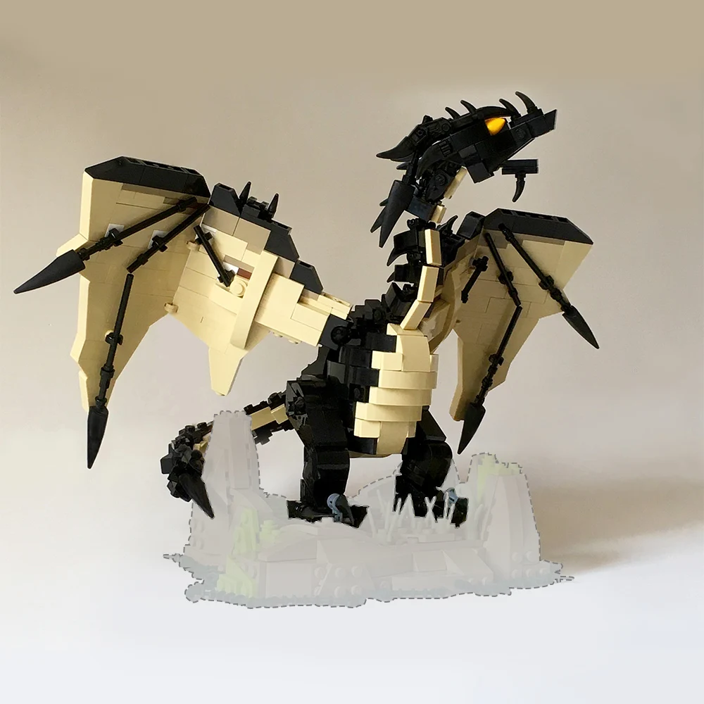 MOC Dragones Malignos Juego Negro de la Llama Ala de Dragón de la Construcción de Bloques Para Dungeonsed Demonio Modelo de Ladrillos de Juguete Para los Niños Regalo de Cumpleaños . ' - ' . 4