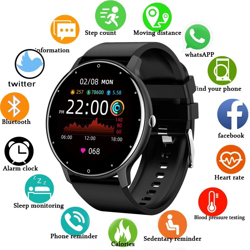 Smart Watch Hombres Mujer Completa de la Pantalla Táctil del Deporte de Fitness Reloj Hombre IP67 Impermeable de Bluetooth Para Android IOS Smartwatch Hombres . ' - ' . 0