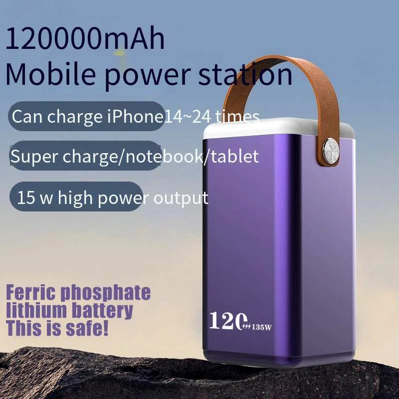 Banco de la alimentación por 60000mAh QC3.0 PD135W Batería Externa Cargador Rápido al aire libre de Gran Capacidad Powerbank para iPhone Xiaomi Copia de seguridad de la Batería . ' - ' . 3