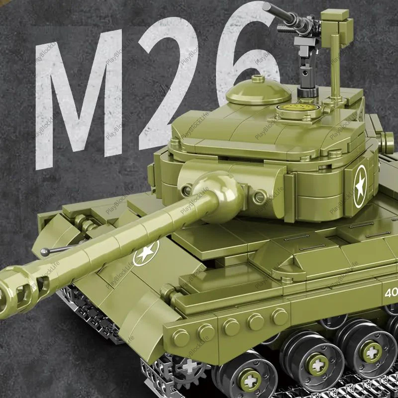 La 2 ª guerra mundial Militar de la Serie 1:35 M26 Pershing Tanque Pesado Clásico Modelo de la Colección de Bloques de Construcción de Ladrillos Juguetes Regalos . ' - ' . 2